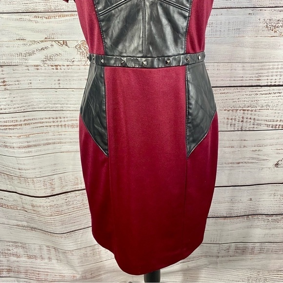 MARC NEW YORK ANDREW MARC FAUX LEATHER MIDI DRESS - Picture 4 of 10